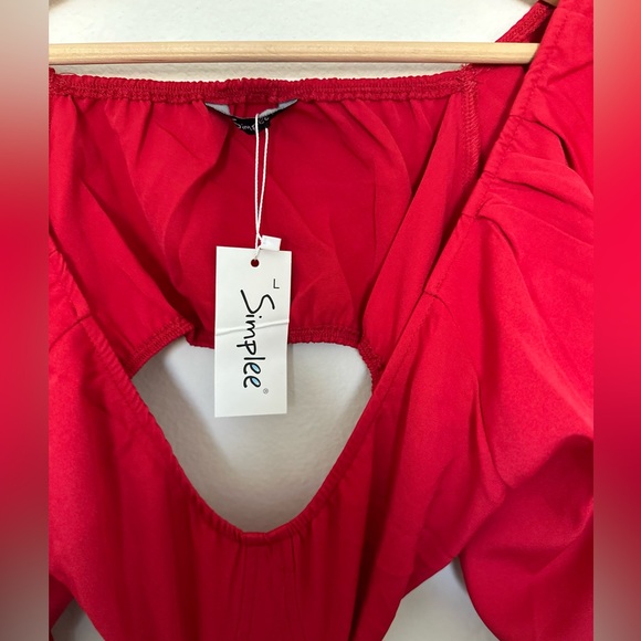 NWOT Simplee Cut Out Waist Ruffle Trim Dress - Picture 4 of 4